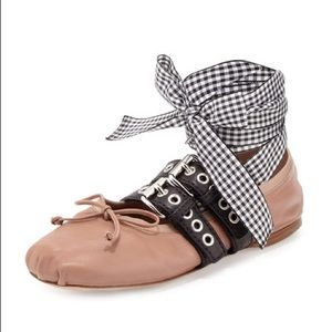 SOLD ❌ Miu Belted Ankle-wrap Ballerina Flat 37